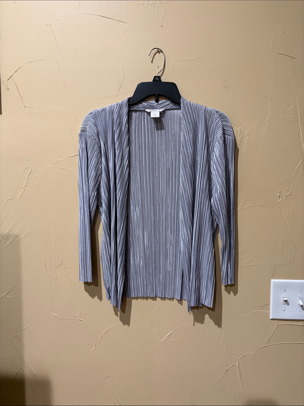 Allison Daley Silver Pleated Open-Front Jacket